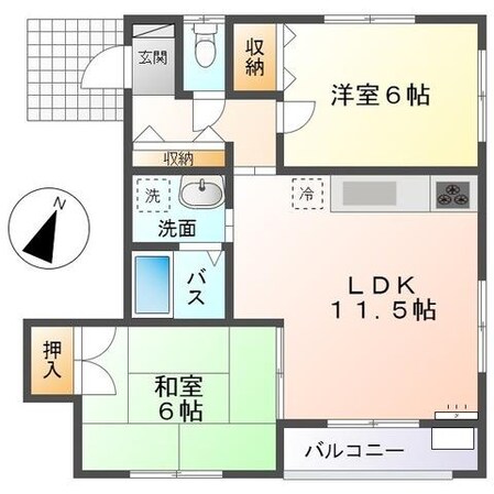 瀬野駅 徒歩18分 2階の物件間取画像